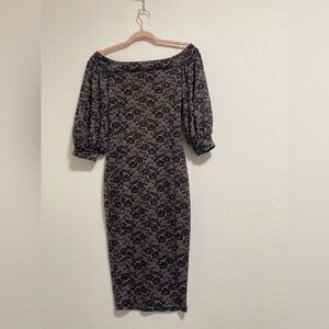 Symphony Black Floral Long Sleeve Dress